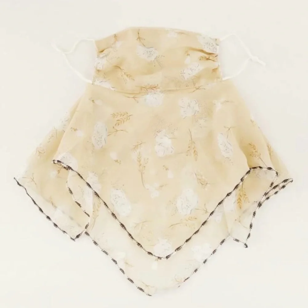 Floral Face Mask & Scarf Adjustable Ear Strips 4 A Comfortable Fit 100% Chiffon